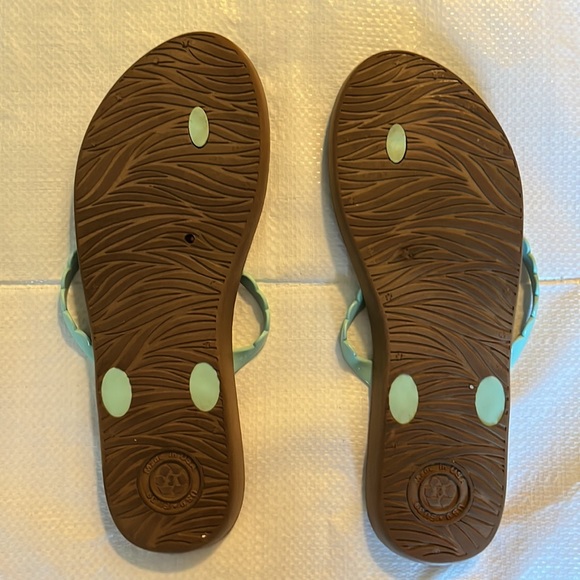 {OkaB} Bristol Flip Flops in Teal/Camel - Picture 2 of 13